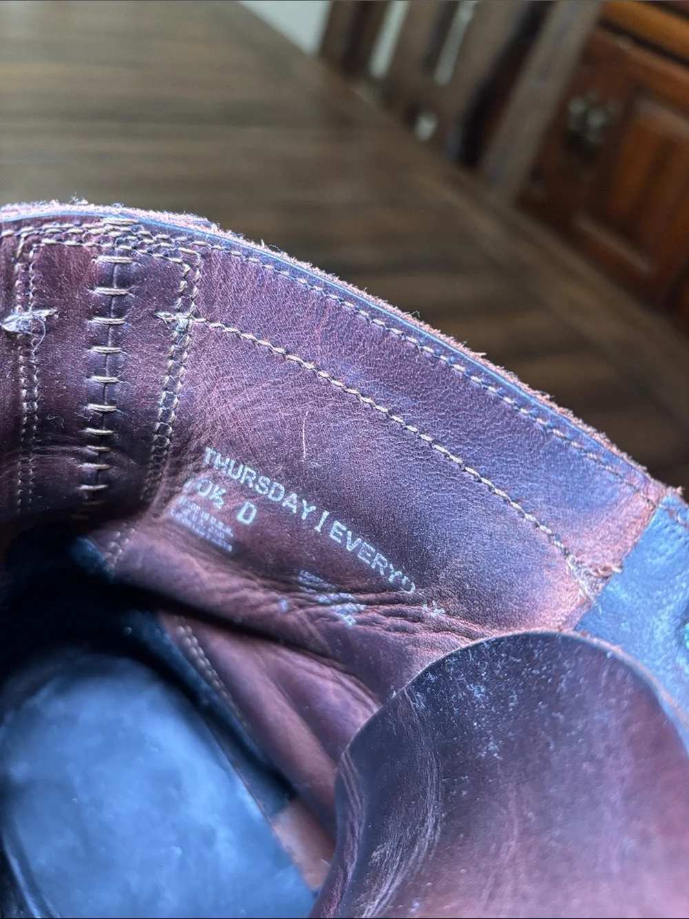 Thursday Boot Company Distressed Brown Leather Lace-Up Boots